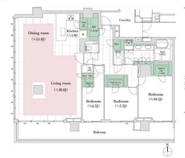 HARUMI FLAG PARK VILLAGE (晴海フラッグ パークヴィレッジ) 50階 間取り図