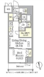 ザ・パークハビオ神楽坂レジデンスSouth 826 間取り図