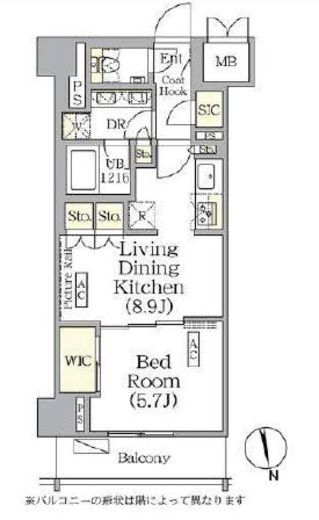 ザ・パークハビオ神楽坂レジデンスSouth 1025 間取り図