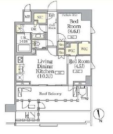 ザ・パークハビオ神楽坂レジデンスSouth 1027 間取り図