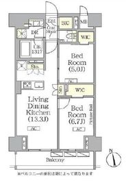ザ・パークハビオ神楽坂レジデンスSouth 1006 間取り図