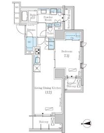 パークアクシス池田山 808 間取り図