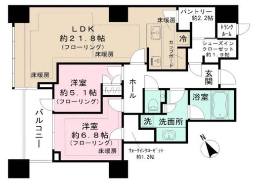 三田ガーデンヒルズ WEST HILL 5階 間取り図