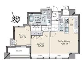 グランスイート麻布台ヒルトップタワー 8階 間取り図
