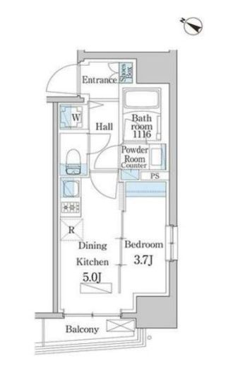デュオフラッツ日本橋水天宮 1003 間取り図