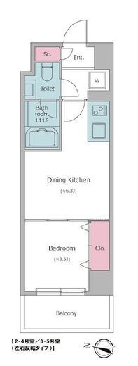 ドゥーエ二子新地 605 間取り図