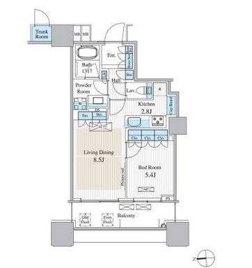 パークシティ大崎 ザ タワー 6階 間取り図