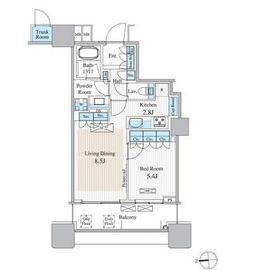 パークシティ大崎 ザ タワー 6階 間取り図