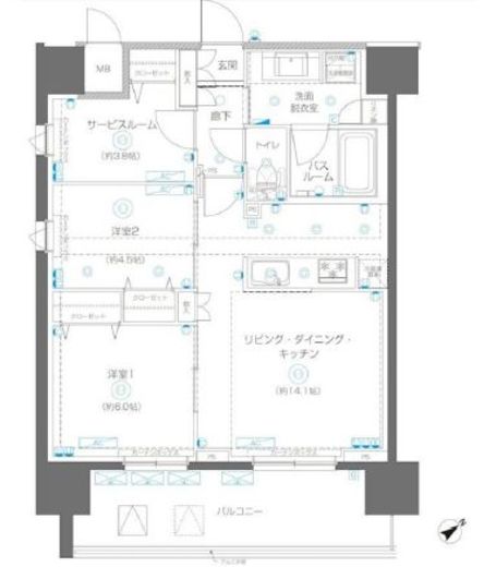 アルファレジデンシア南千住 6階 間取り図