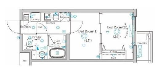 ラフィスタ鷺沼 北棟 204 間取り図