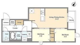 グランカーサ千駄木 201 間取り図