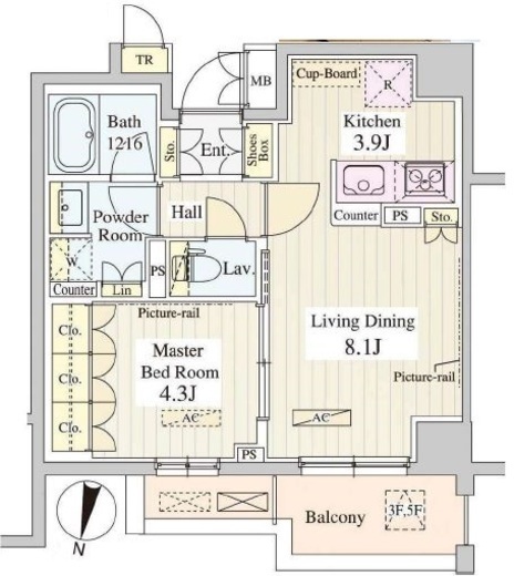 ル・シュクレ永福 (LeSucre永福) 510 間取り図