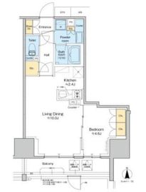 プラウドフラット四谷三丁目 805 間取り図