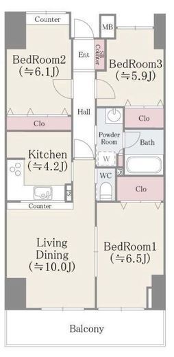 アビタシオン大島 402 間取り図