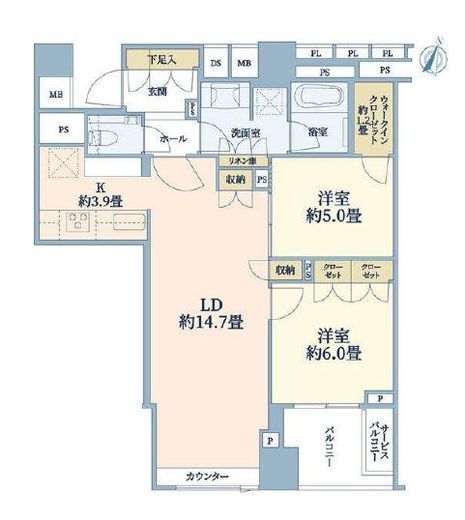 ブランズ代々木参宮橋 5階 間取り図