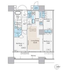 パークシティ大崎 ザ タワー 6階 間取り図