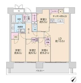 HARUMI FLAG SEA VILLAGE (晴海フラッグ シーヴィレッジ) 14階 間取り図