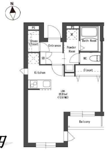 プレシャス川崎柳町 1階 間取り図