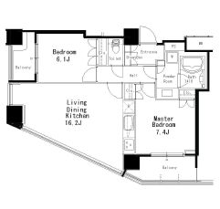 MFPR目黒タワー 1801 間取り図