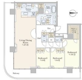 HARUMI FLAG SKYDUO SUN VILLAGE (晴海フラッグ スカイデュオ サンヴィレッジ) 50階 間取り図