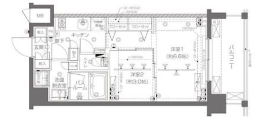 ZOOM新宿西落合 2階 間取り図