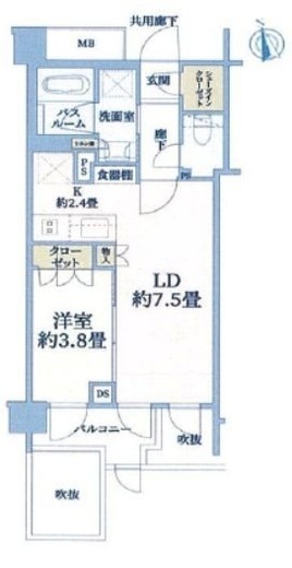 オープンレジデンシア神楽坂プレイス 1階 間取り図