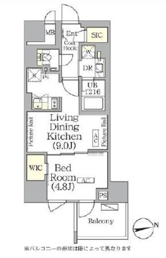ザ・パークハビオ神楽坂レジデンスSouth 1014 間取り図