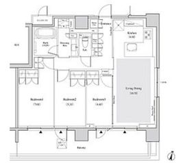 ザ・パークハビオ代々木 702 間取り図