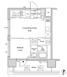 ザ・パークハビオ代々木 605 間取り図