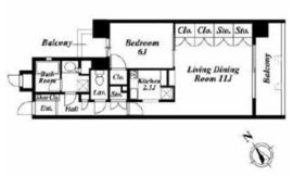 エリートレジデンス宮益坂 6F1 間取り図