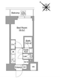 コンフォリア・リヴ横浜平沼 604 間取り図