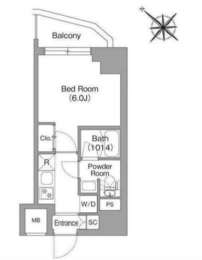 コンフォリア・リヴ横浜平沼 605 間取り図