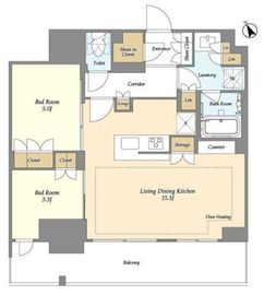 オアーゼ日暮里レジデンス 518 間取り図