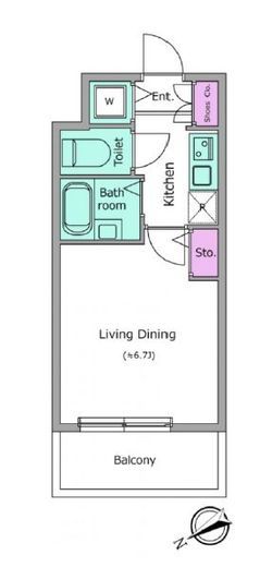 グレイスコート目黒不動前 408 間取り図