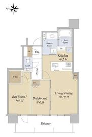 シティタワー国分寺ザ・ツインイースト 25階 間取り図