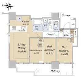 シティタワーズ板橋大山ノースタワー 15階 間取り図