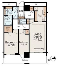 パークタワー品川ベイワード 23階 間取り図
