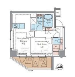 LUXENA+PAWS藤沢 302 間取り図