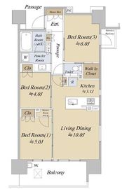 シティハウス巣鴨 6階 間取り図