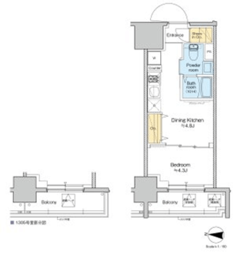 プラウドフラット錦糸町ウエスト 505 間取り図