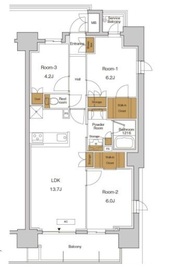 RJRプレシア東十条ガーデン 1012 間取り図