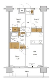 RJRプレシア東十条ガーデン 1008 間取り図