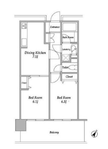 プラザタワー勝どき 3005 間取り図