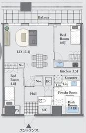 勝どきザ・タワー 44階 間取り図