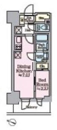 リビオメゾン西麻布 203 間取り図