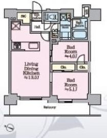 リビオメゾン西麻布 1102 間取り図
