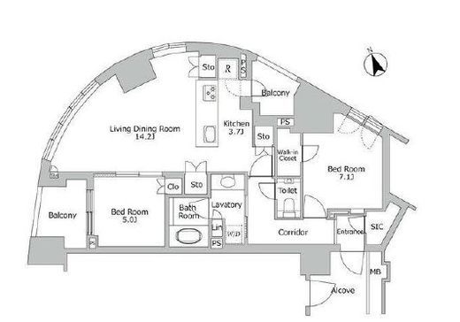 プラウド渋谷東 4階 間取り図