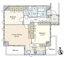 グランコピエ浅草雷門 9階 間取り図