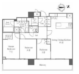 パークコート浜離宮ザ・タワー 34階 間取り図