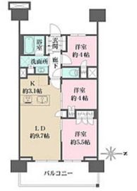 ザ・パークハウス亀戸九丁目 5階 間取り図